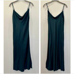 Zara Satin Slip Dress with Cowl Neckline - Size L